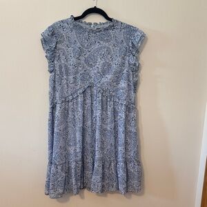 Aqua Blue Patterned Dress